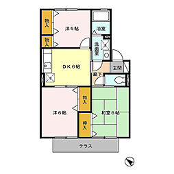 プレミール 1階3DKの間取り