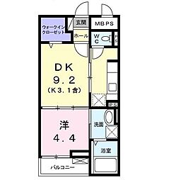 カドリフォリエ 1LDKの間取図画像