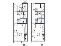 レオパレスシーストーリー 1Kの間取図画像