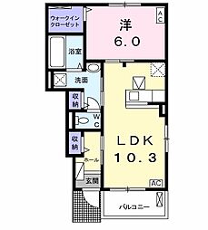 リヴェール・ピア2 1LDKの間取図画像