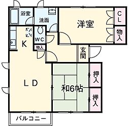 トルースヒルズＩＴＭ　Ｂ棟 2階2DKの間取り