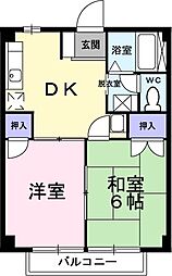 リバーサイドビラ4 2Kの間取図画像