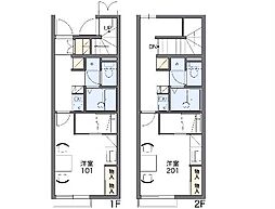 レオパレス鈴鹿マリン 2階1Kの間取り