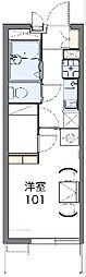 レオパレスエクセルケン3 1Kの間取図画像