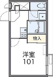 レオネクスト朱音 1Kの間取図画像