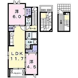 ベルオーブ3 2LDKの間取図画像