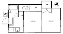 ユタカハイツ 1階2Kの間取り