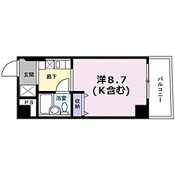 Ｇｌｏｉｒｅ烏丸五条 9階ワンルームの間取り