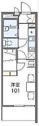 レオパレス花見通 1Kの間取図画像