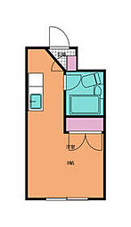 サダヨシベルシオン 2階ワンルームの間取り