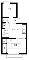 すばるハイム 2DKの間取図画像