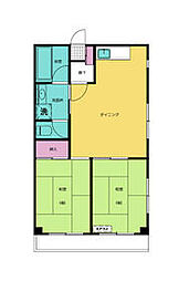 高南マンション 2DKの間取図画像
