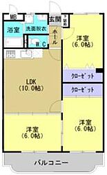 ファミーユＡ棟 2階3LDKの間取り