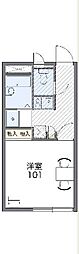 レオパレスカトレア 1Kの間取図画像