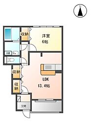 名古屋市営鶴舞線 赤池駅 バス17分 野方下車 徒歩2分の賃貸アパート 1階1LDKの間取り