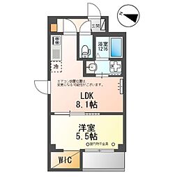 charme・toit（シャルム・トワ） 2階1LDKの間取り