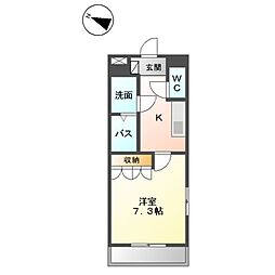 フローラルハイツ 1Kの間取図画像
