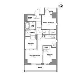 ＢＰＲレジデンス東日暮里 2階2SLDKの間取り