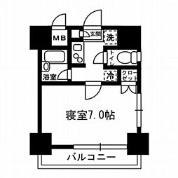 東京メトロ有楽町線 月島駅 徒歩5分の賃貸マンション 10階1Kの間取り