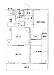 サンハイツ荒川沖 3DKの間取図画像