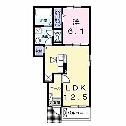ソラーナ　Ａ 1階1LDKの間取り
