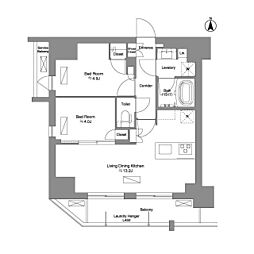 Ｂｒｉｌｌｉａ　ｉｓｔ　新御徒町 12階2LDKの間取り