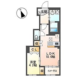 グランプラム本町（ＧｒａｎＰｌｕｍ本町） 1階1LDKの間取り