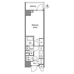 東京メトロ日比谷線 入谷駅 徒歩6分の賃貸マンション 2階1Kの間取り