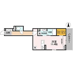 La Maison 表町 203 2階ワンルームの間取り