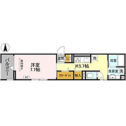 La Maison 表町 205 2階1Kの間取り