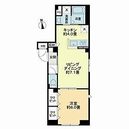 JR山手線 神田駅 徒歩5分の賃貸アパート 1階1LDKの間取り