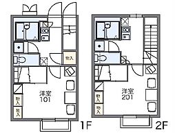 名鉄豊川線 諏訪町駅 徒歩16分の賃貸アパート 1階1Kの間取り