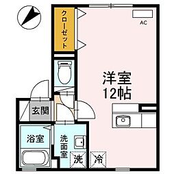 北大阪急行電鉄 千里中央駅 バス18分 市立病院前下車 徒歩2分の賃貸アパート 1階ワンルームの間取り