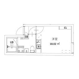JR埼京線 北赤羽駅 徒歩10分の賃貸マンション 4階1Kの間取り