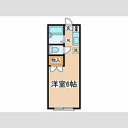 多摩都市モノレール 松が谷駅 徒歩6分の賃貸アパート 2階1Kの間取り