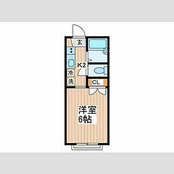 モンシャトー曽根 1階1Kの間取り