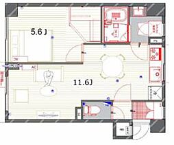 パティオ久が原 1階1LDKの間取り