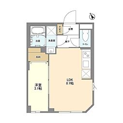 都営浅草線 馬込駅 徒歩5分の賃貸マンション 4階1LDKの間取り