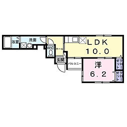 Ｓ．Ｔ．Ｒ 1階1LDKの間取り