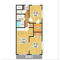 アルヴィラージュ 4階2LDKの間取り