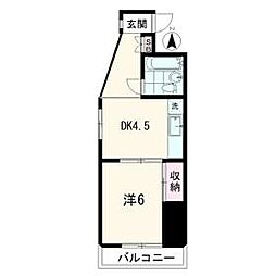 JR中央線 荻窪駅 徒歩14分の賃貸マンション 1階1DKの間取り