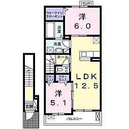 エスペランサ 2LDKの間取図画像