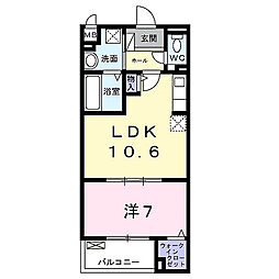 メゾンドエフ 2階1LDKの間取り