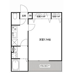 JR常磐線 柏駅 徒歩15分の賃貸アパート 3階1Kの間取り