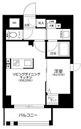 東京メトロ東西線 飯田橋駅 徒歩10分の賃貸マンション 8階1LDKの間取り