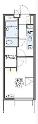 レオパレスプレミール中浦和2 1Kの間取図画像