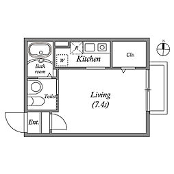 ＭＯＤＵＬＯＲ久が原 1階ワンルームの間取り