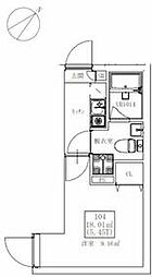 フラシア北赤羽 1階1Kの間取り