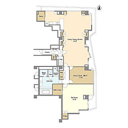 JR山手線 目黒駅 徒歩7分の賃貸マンション 1階1SLDKの間取り