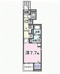 バーミィ　ベル 1階1Kの間取り